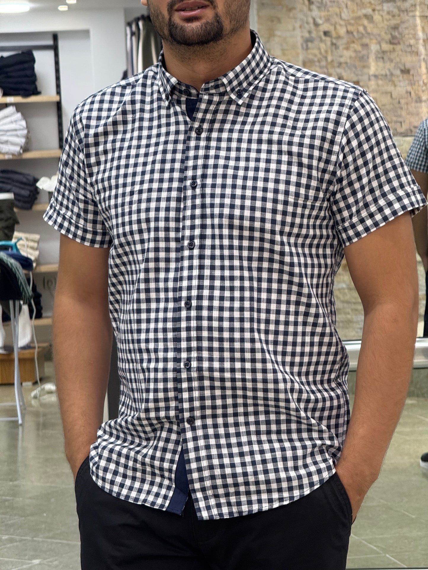 Chemise a carreaux demi manche