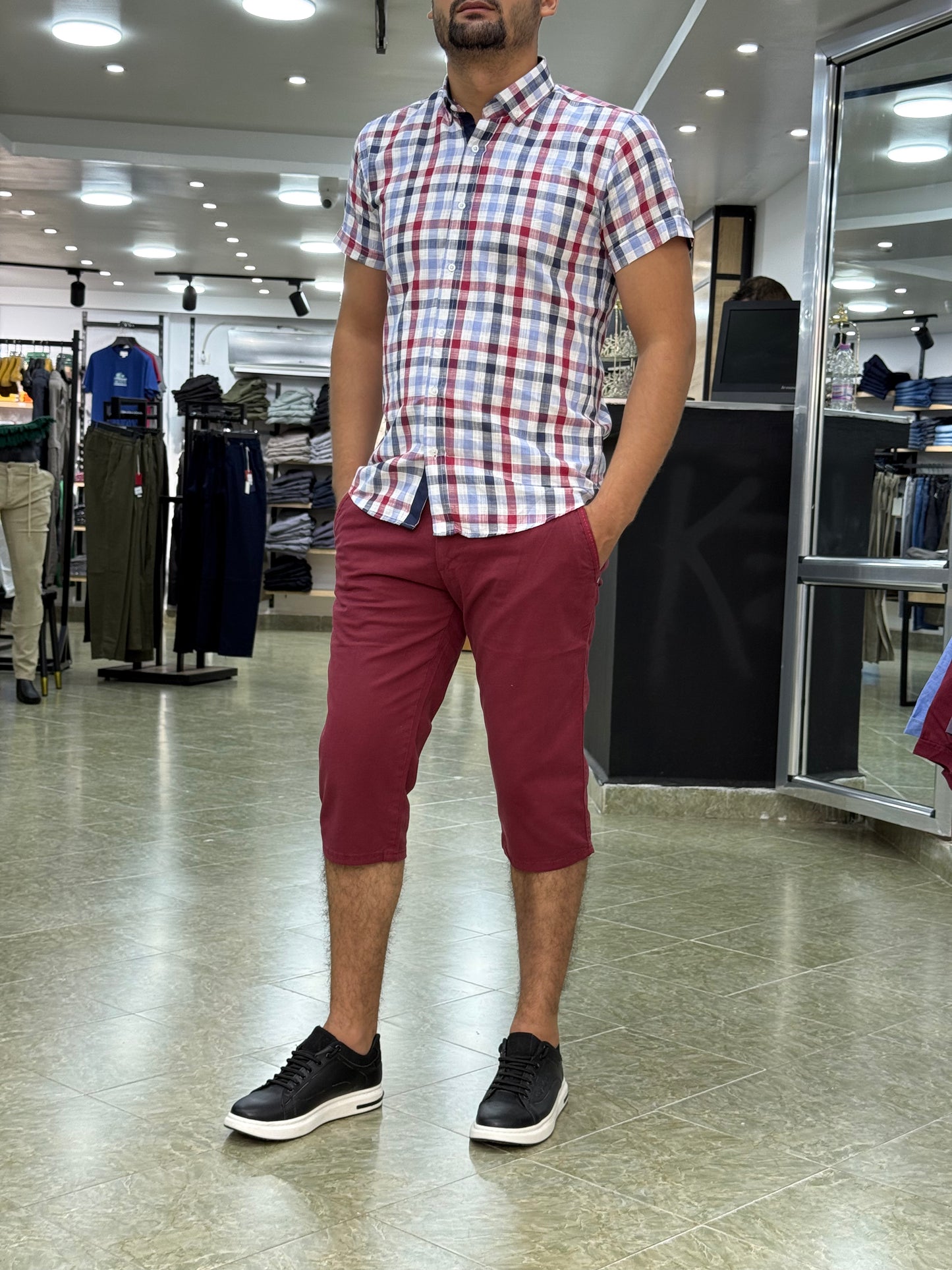 Chemise a carreaux demi manche
