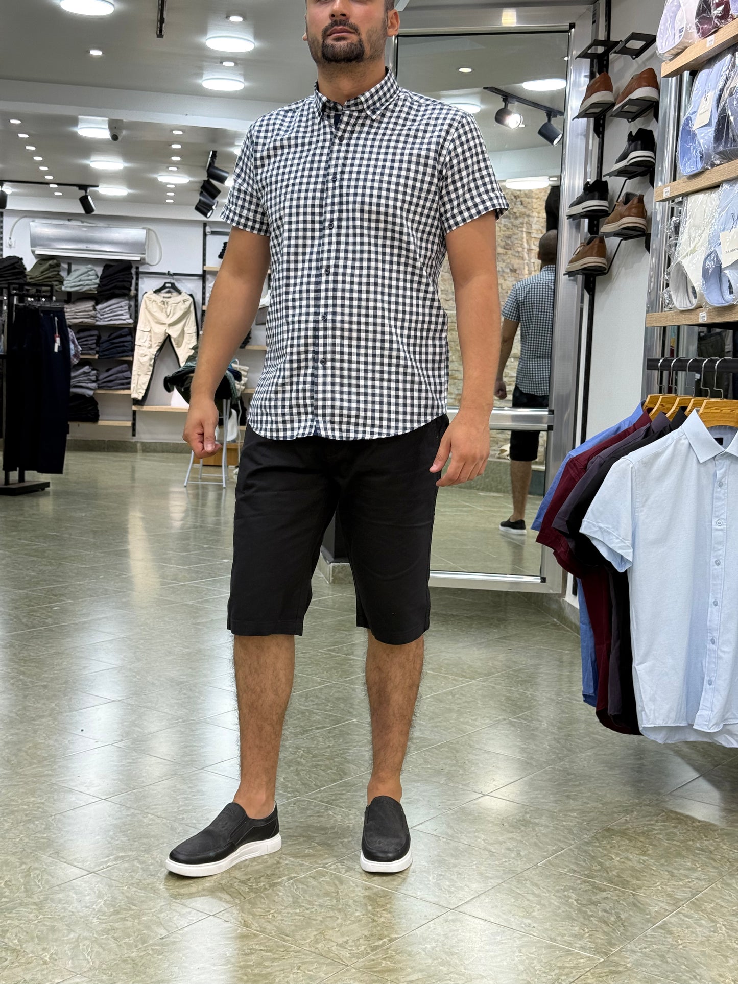 Chemise a carreaux demi manche