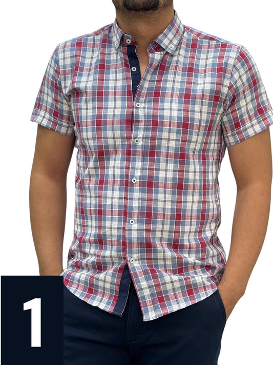 Chemise a carreaux demi manche