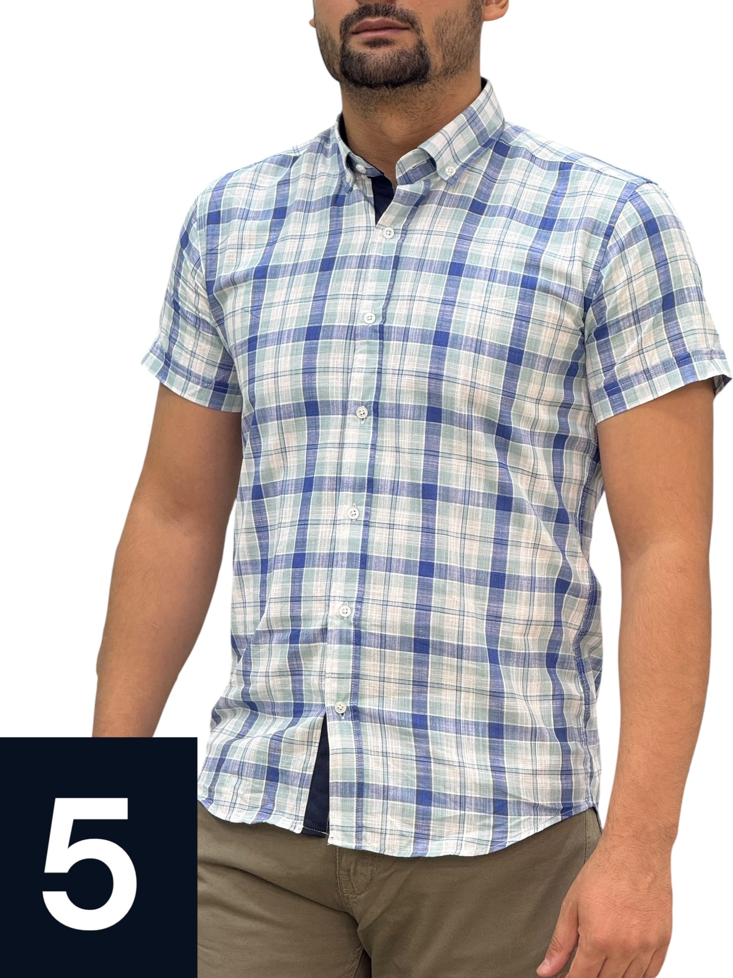 Chemise a carreaux demi manche