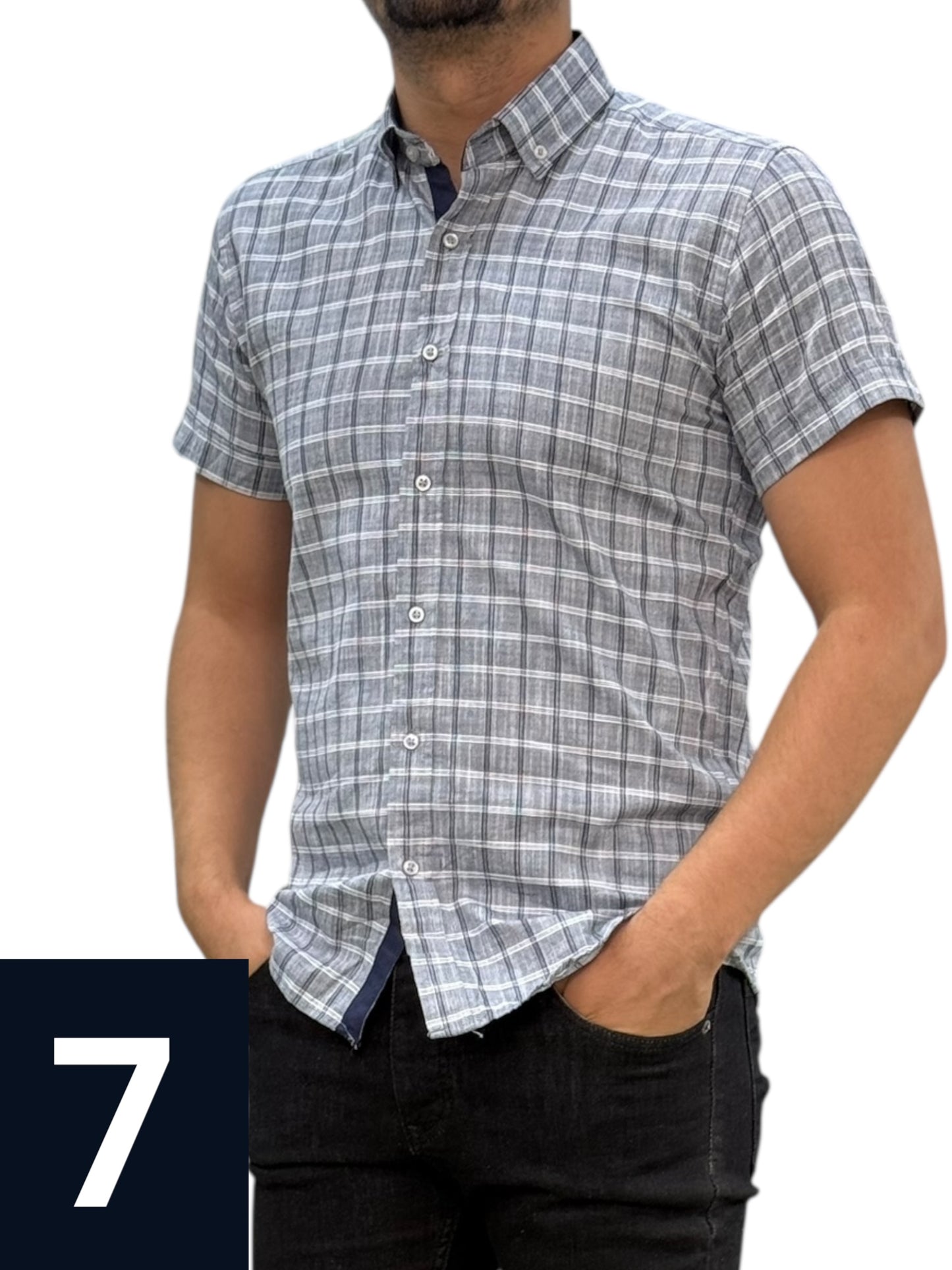 Chemise a carreaux demi manche