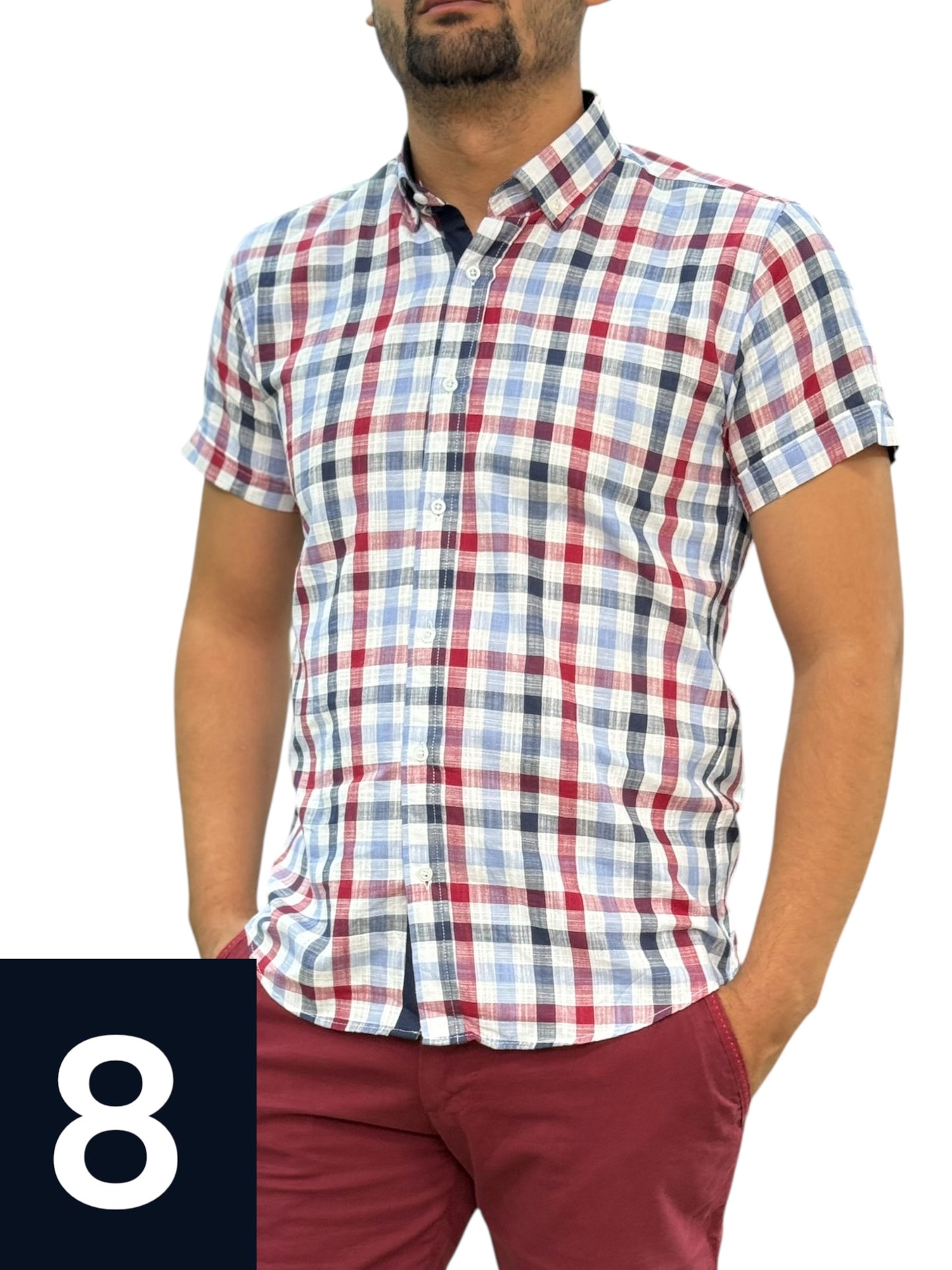 Chemise a carreaux demi manche